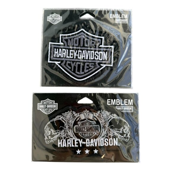 Harley-Davidson Bar & Shield Patch & Skulls Gray Patch Lot Of 2 NEW - Picture 1 of 4